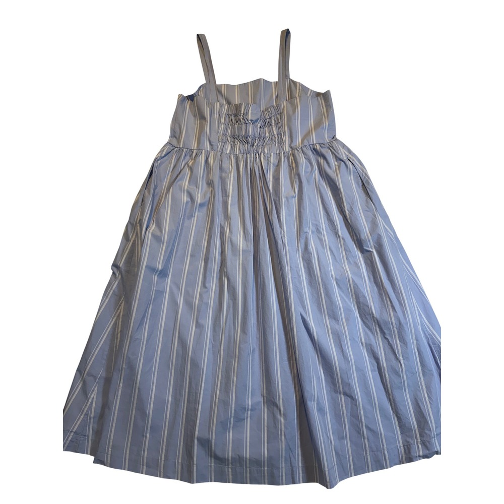 A New Day Plus Size Blue White Stripe Smocked Midi Sundress XXL - Picture 3 of 4